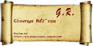 Glovnya Rózsa névjegykártya